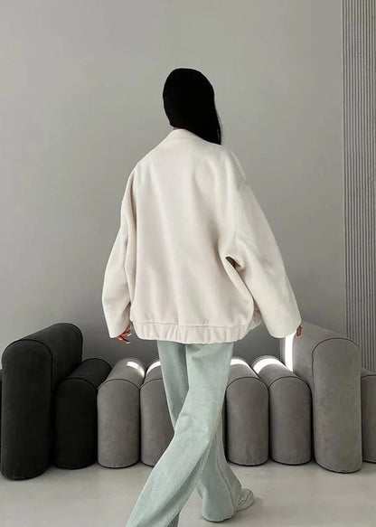 Luxe Oversized Stand Collar Coat with Large Pockets