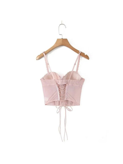 Lace Camisole Tie up Corset Tank Top