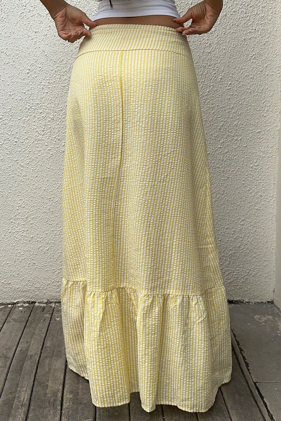 Striped Colorblock High Waist Pencil Skirt