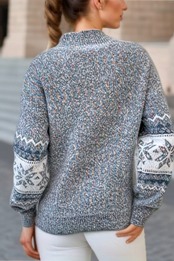 Chic Christmas Turtleneck Snowflake Sweater