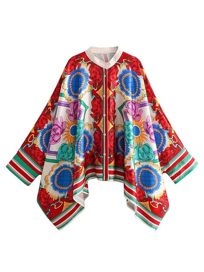 Floral Batwing Sleeves Top & Pants Coord Set