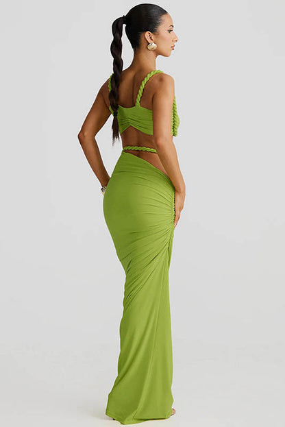 Sea Breeze Halter Bikini & Skirt Set