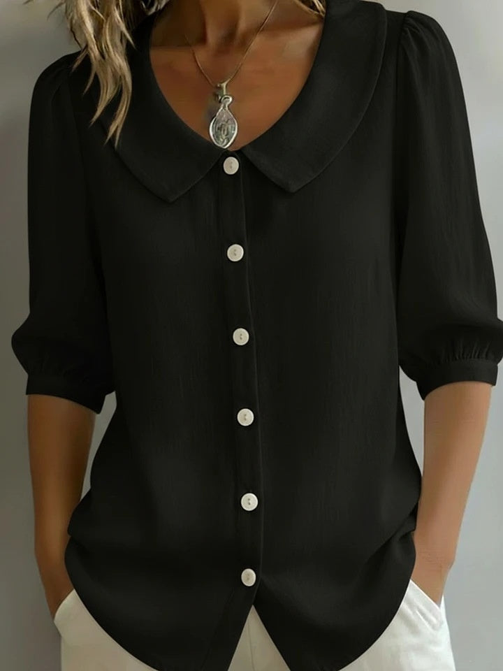 Short-sleeved Loose V-neck T-shirt