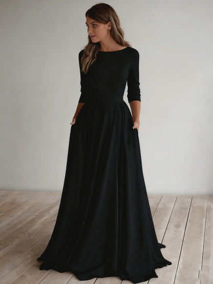 Simplicity Long Sleeve Parties Maxi Dresses