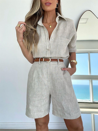 Everyday Elegance Shorts & Shirt Matching Suit