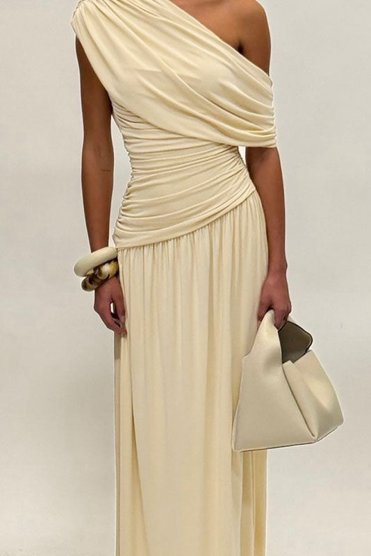 Asymmetric Cutout Evening Maxi Dress