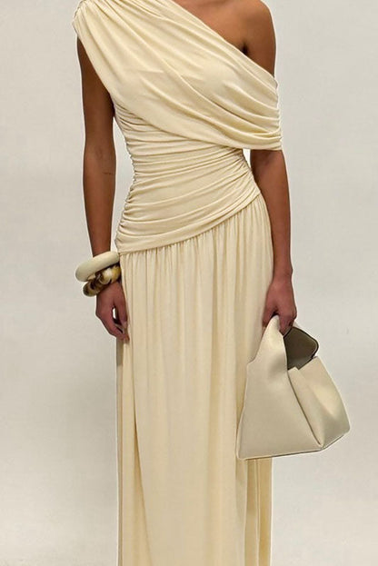 Asymmetric Cutout Evening Maxi Dress