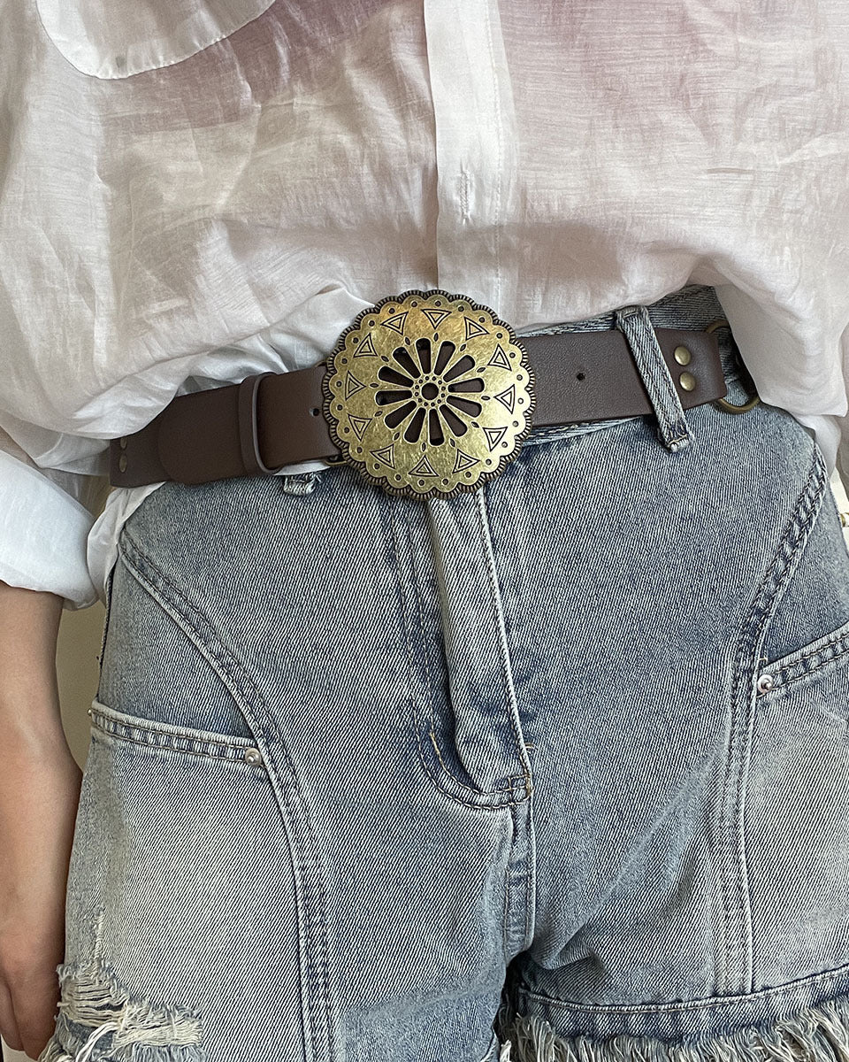 Fashion Retro Hollow Stitching Waist Belt