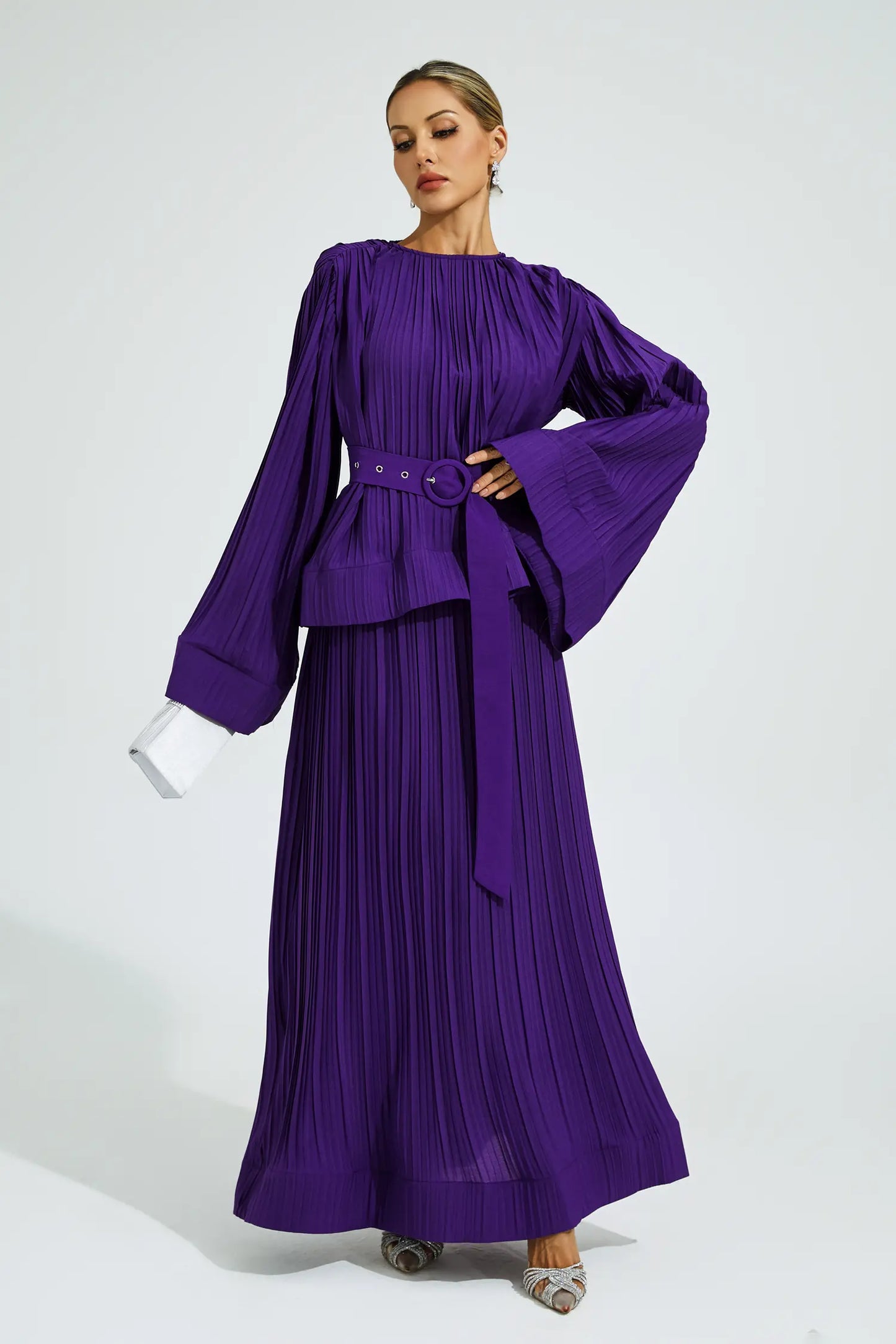 Gaskell Purple Belted Ruffle Set