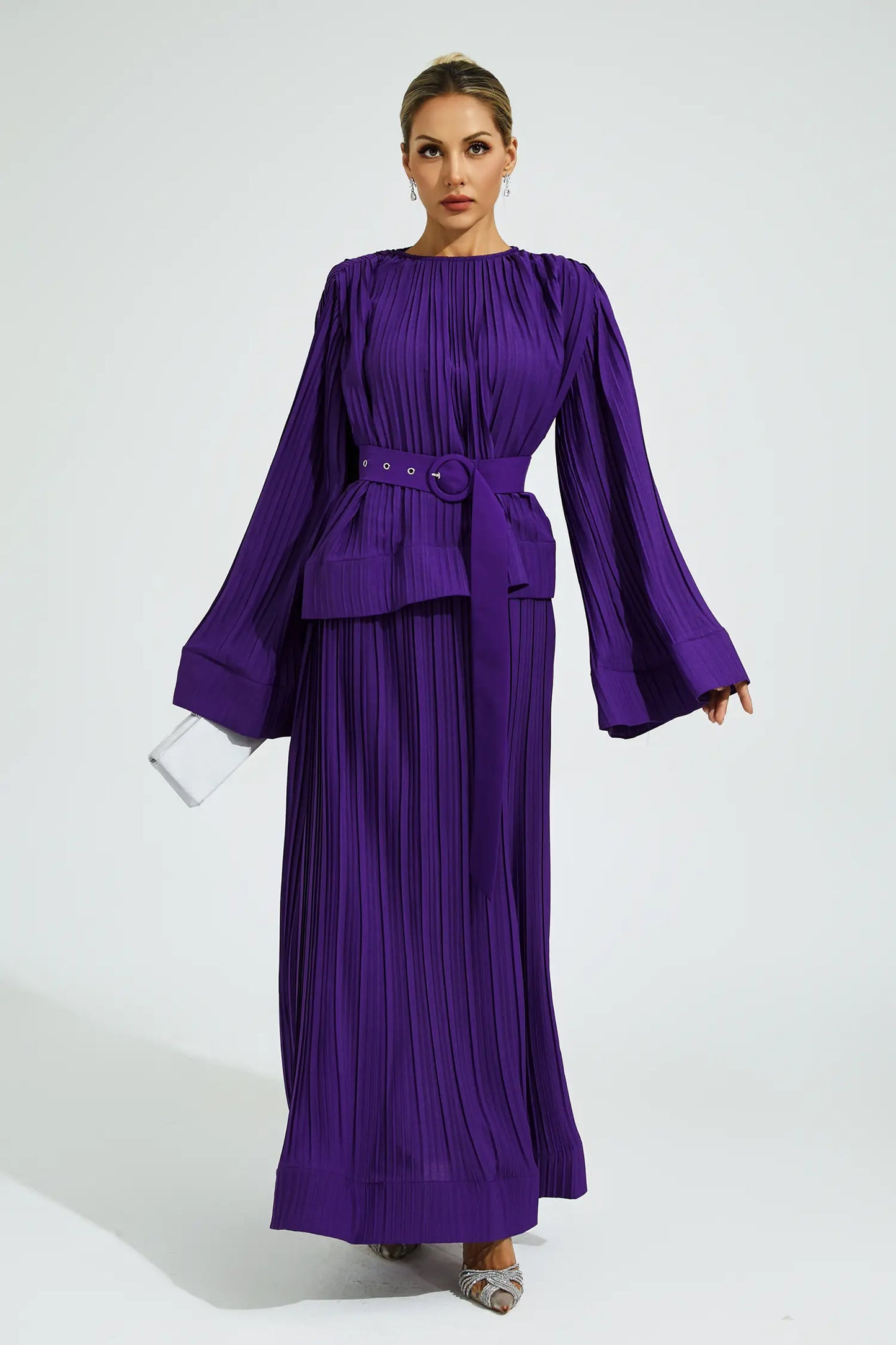 Gaskell Purple Belted Ruffle Set