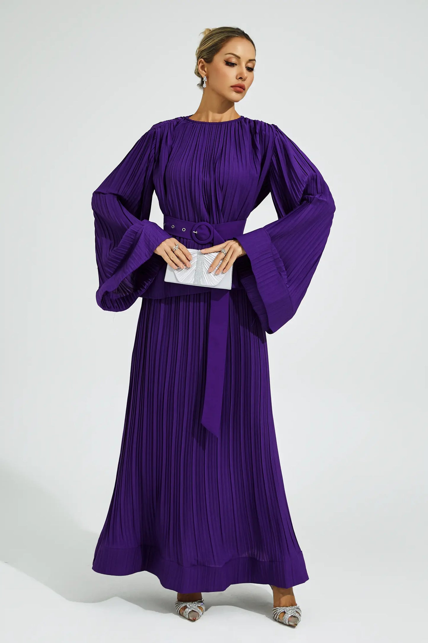 Gaskell Purple Belted Ruffle Set