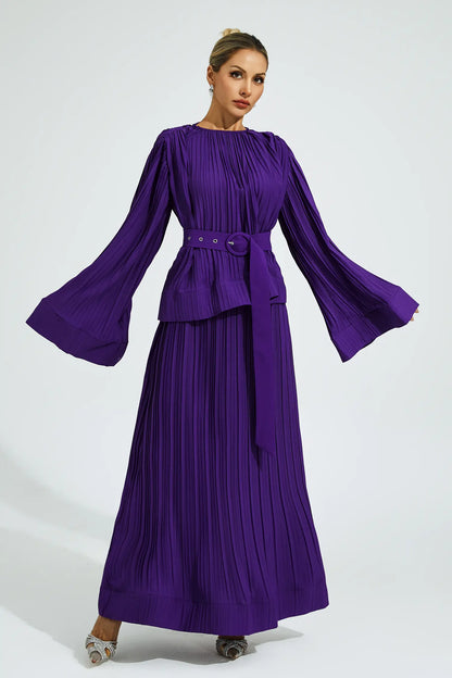 Gaskell Purple Belted Ruffle Set