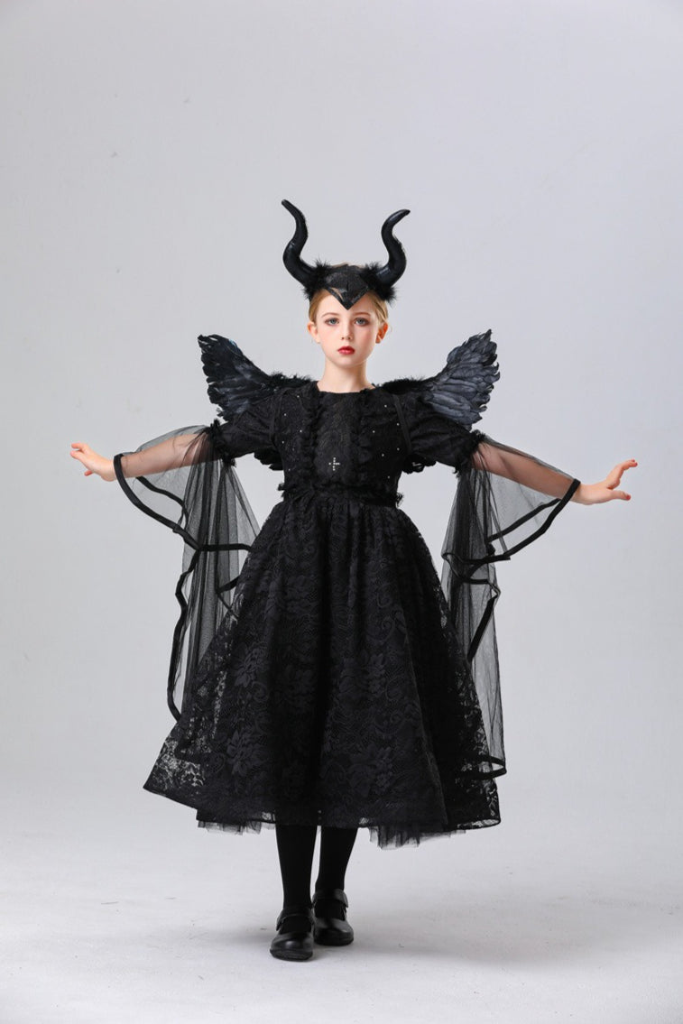 Maleficent Style Kid Halloween Costume
