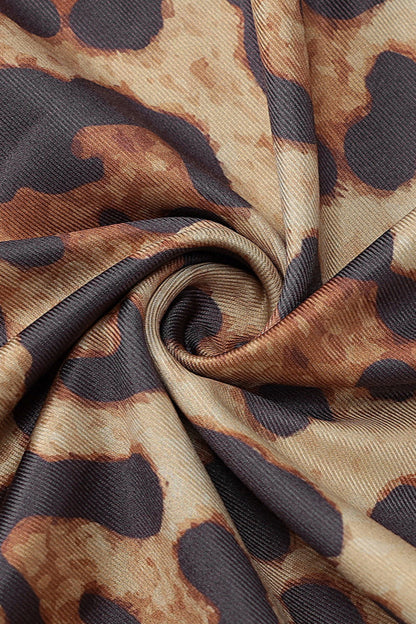 Backless Slim Fit Animal Print Maxi Dress