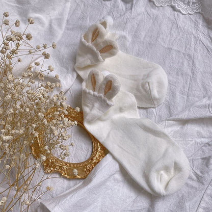 Ruffle bunny ears pattern long socks