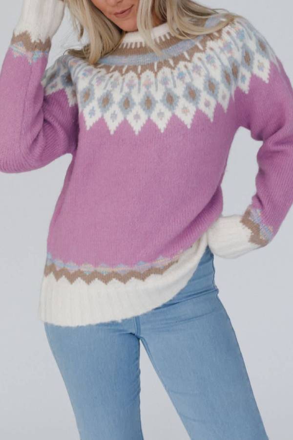 Christmas Thickened Round Neck Long Sleeve Knitted Sweater