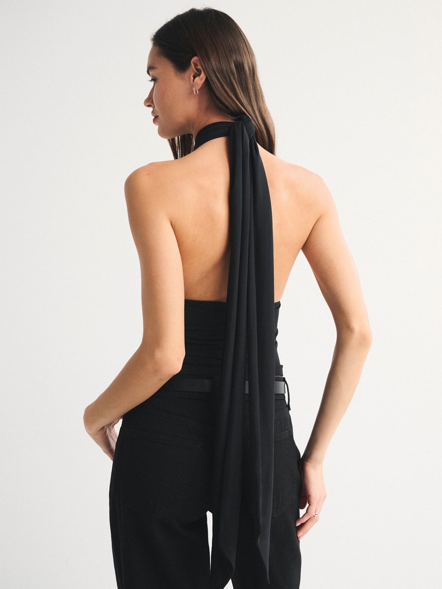 Polka Dots Neckband Cross Straps Backless Tank Tops