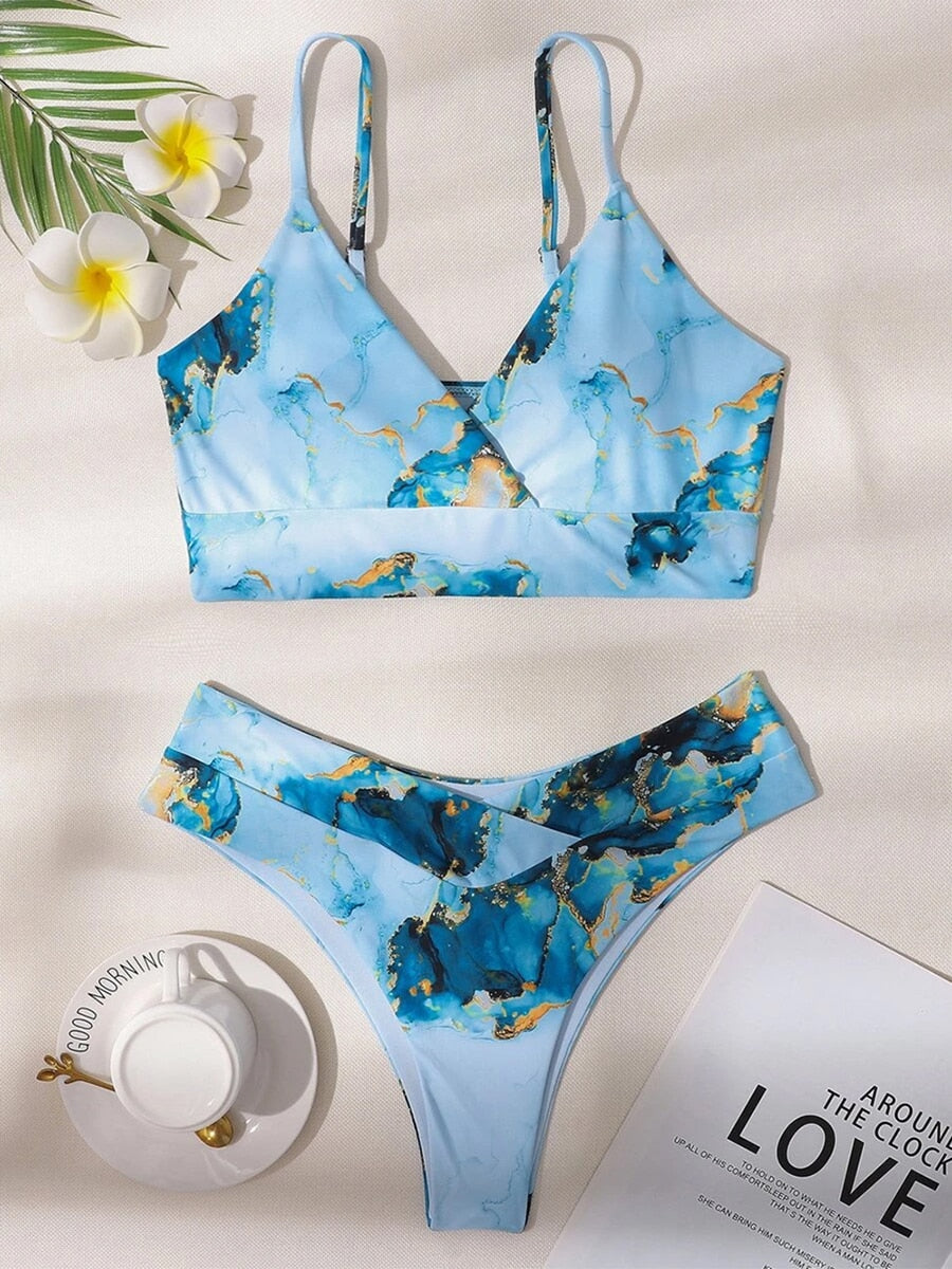 Gloria® | Bikini Elegant Bikini With Marble Print