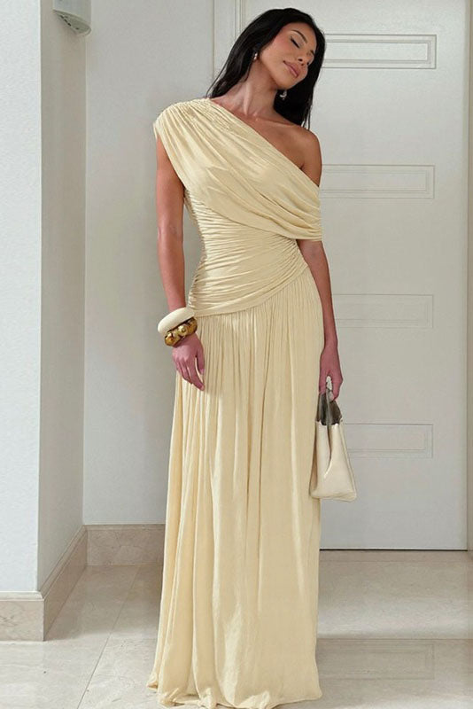Asymmetric Cutout Evening Maxi Dress