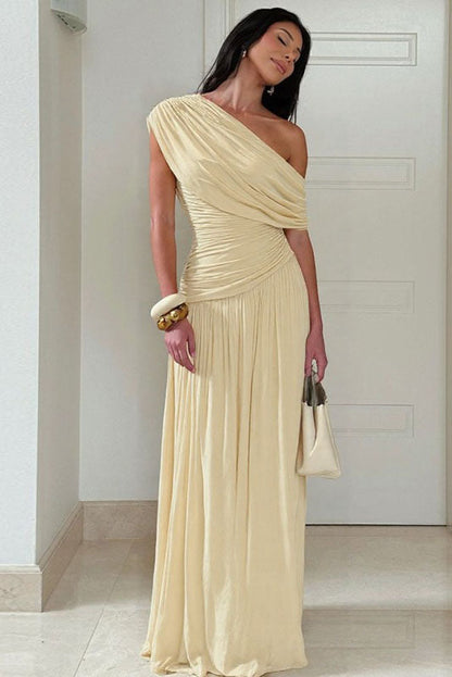 Asymmetric Cutout Evening Maxi Dress