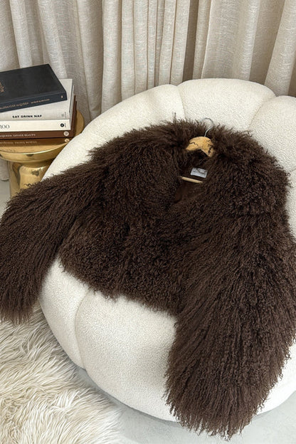 Open Front Winter Faux Fur Teddy Coat