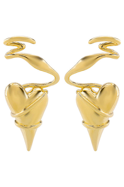 Fashionable Thorn-wrapped Heart Earrings
