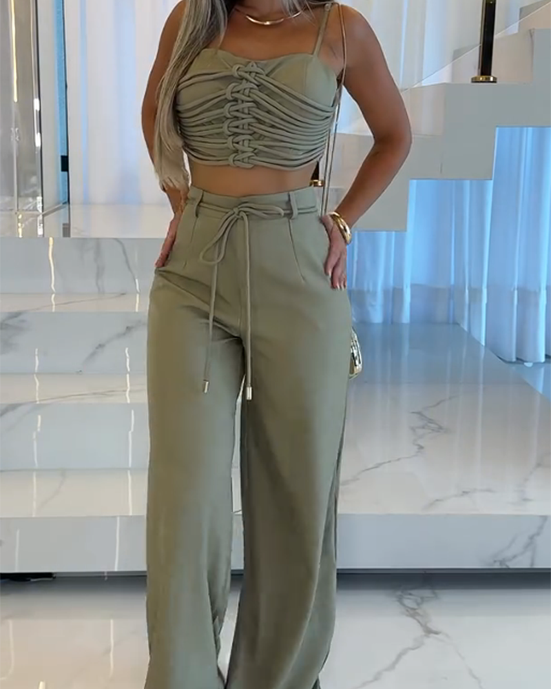 Wide-Leg Pants Temperament Set (Pre-Sale)