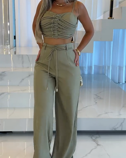 Wide-Leg Pants Temperament Set (Pre-Sale)