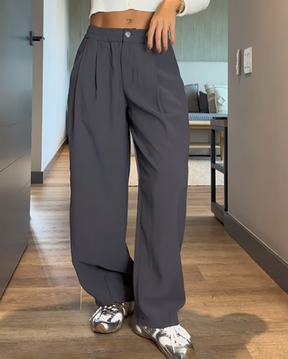 Loose Elastic Waist Casual Pants (Pre-Sale)