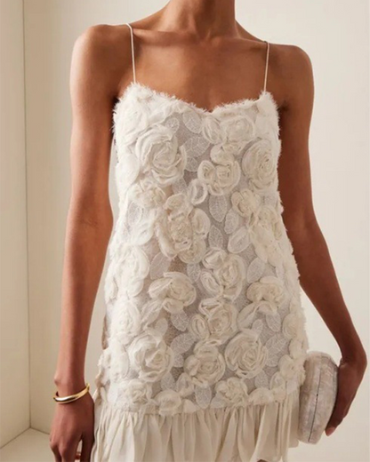 3D Flower Stitching Suspender Dress