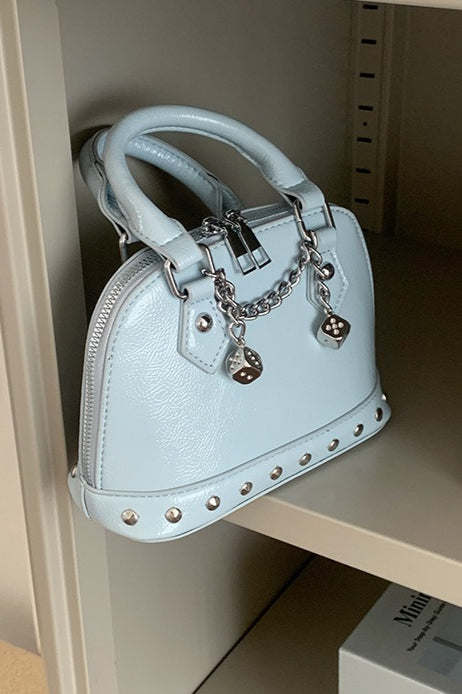 Stylish Metal Charm Sophisticated Top Handle Crossbody Bag