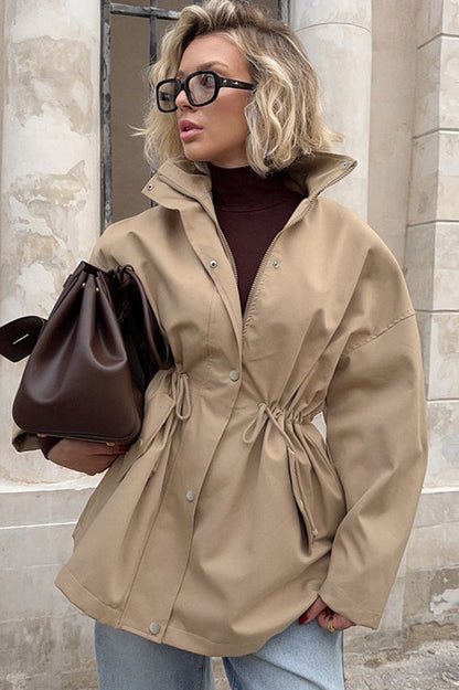Barnfit Midi Drawstring Trench Coat