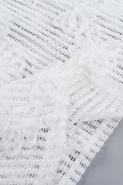 Jacquard Strapless Halter Maxi Dress