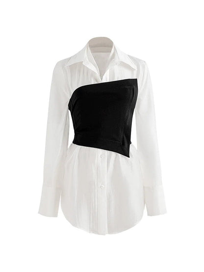 Corset Top & Plain Shirt