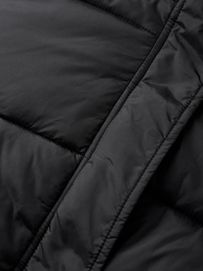 Solid Drawstring Hem Short Puffer Jacket