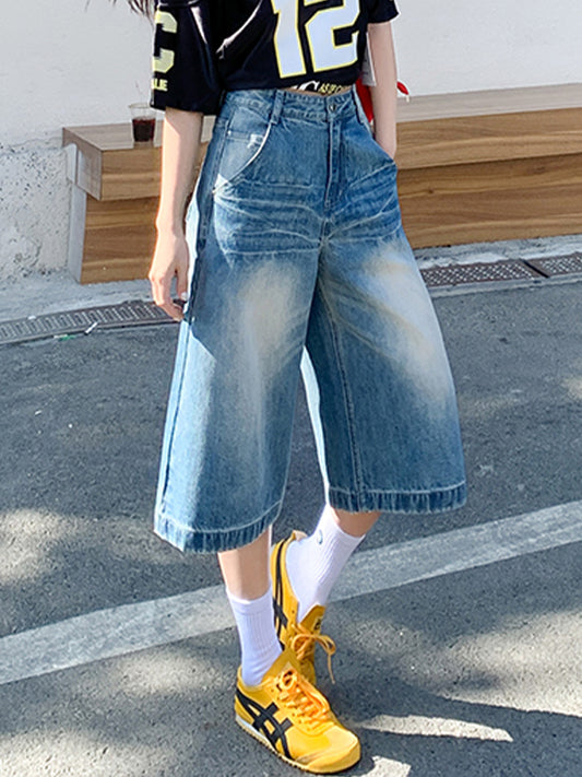 Vintage Lightning Stripe Seven Denim Shorts