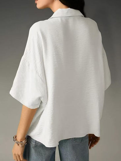 Short-sleeved Collared Casual Loose T-shirt