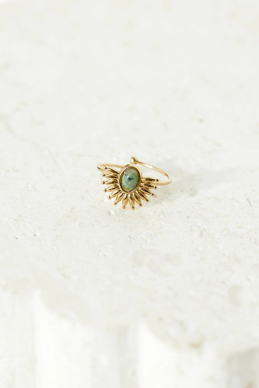 18k Gold Plated Glaring Sun Ring Gold