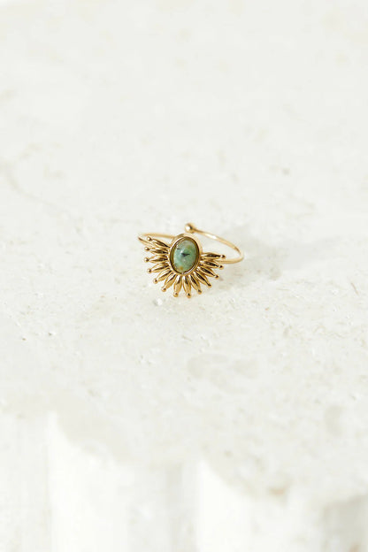 18k Gold Plated Glaring Sun Ring Gold