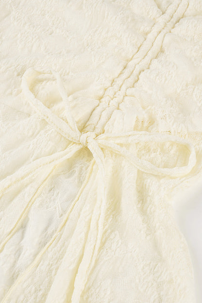 Lace Ruched Split Asymmetrical A-line Skirt