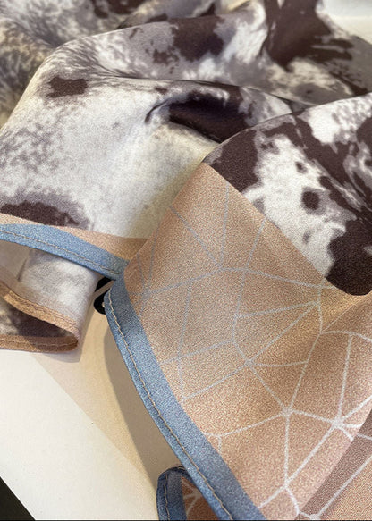 Blossom Mist - Satin Floral Square Scarf 53×53cm