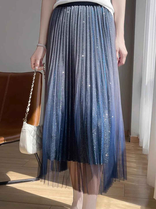 Jessica Elegant A-line Gradient Mesh Skirt