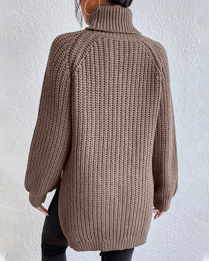 | Women's Winter Ribbed Turtleneck Sweater