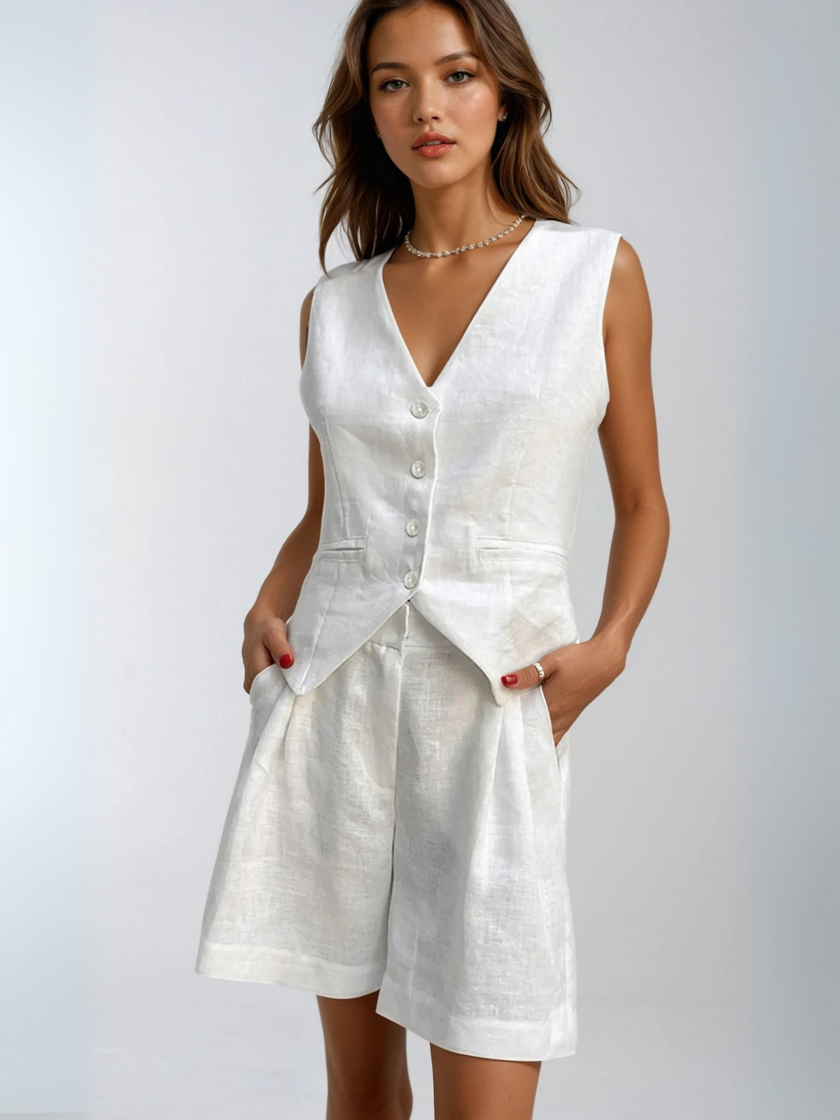 Always Casual Vest & Shorts Matching Suit