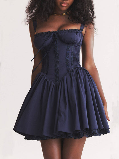 Eleanor - French Navy Corset Mini Dress
