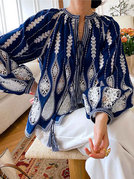 Brooke Classic Crew Neck Hollowed Top