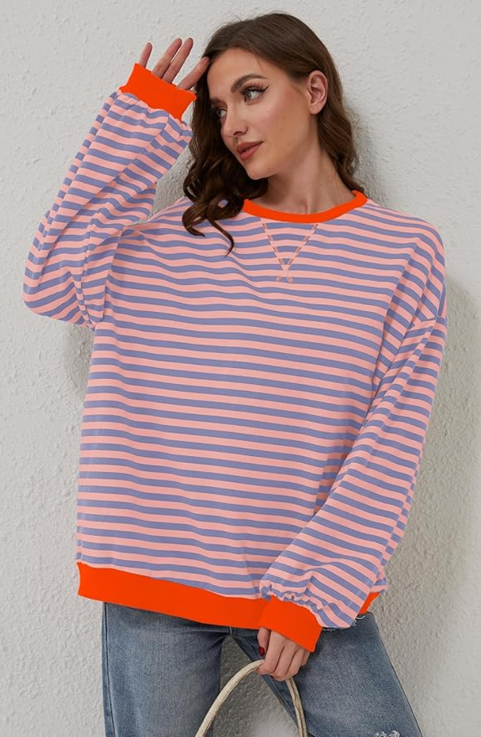 | Women's Striped Crewneck Sweater