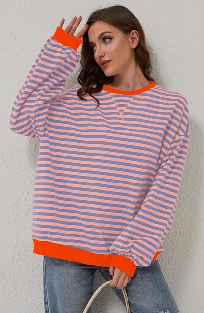 | Women's Striped Crewneck Sweater