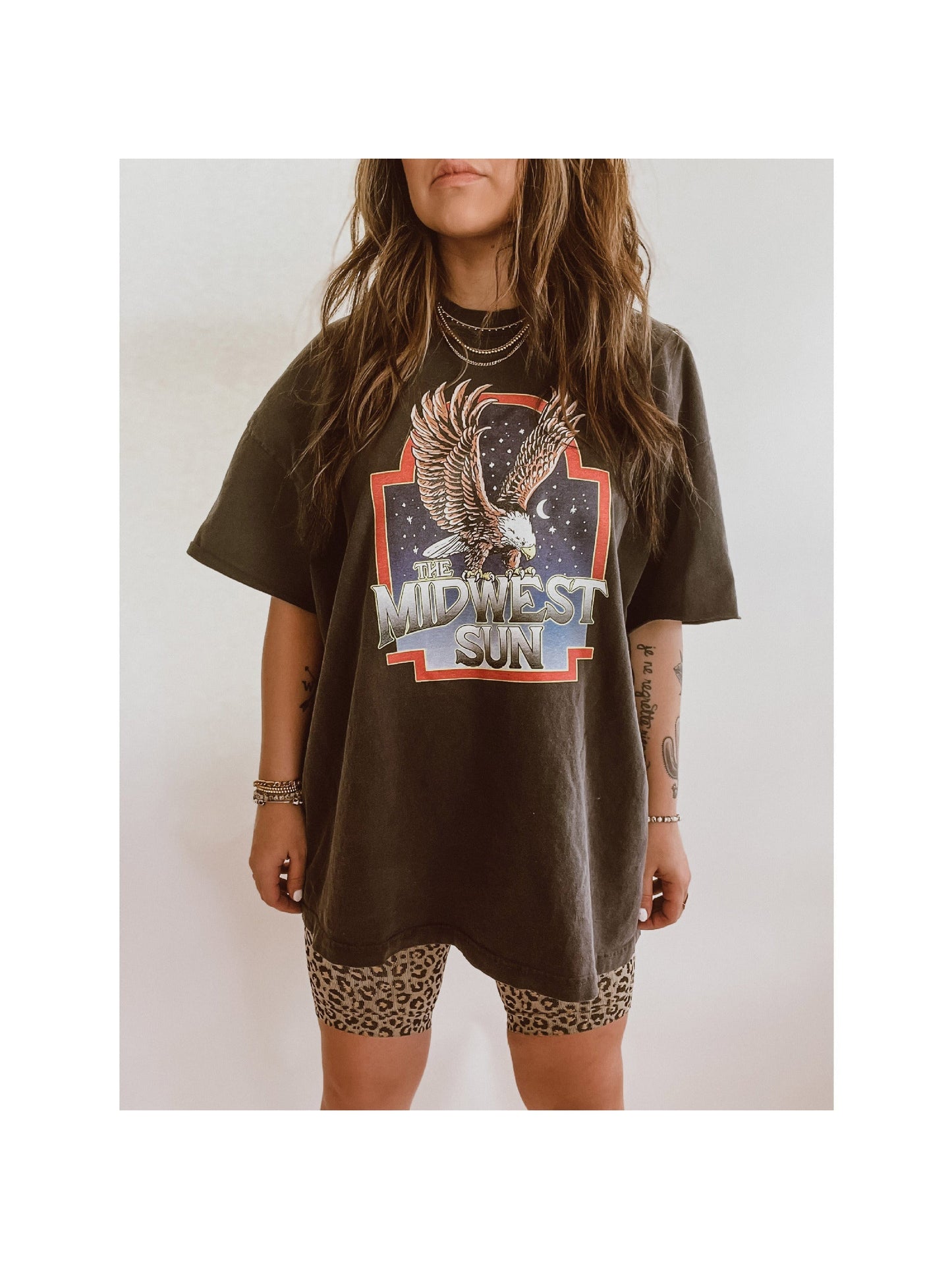 Free Bird Print T Shirt Dress