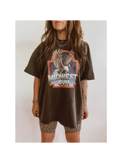 Free Bird Print T Shirt Dress